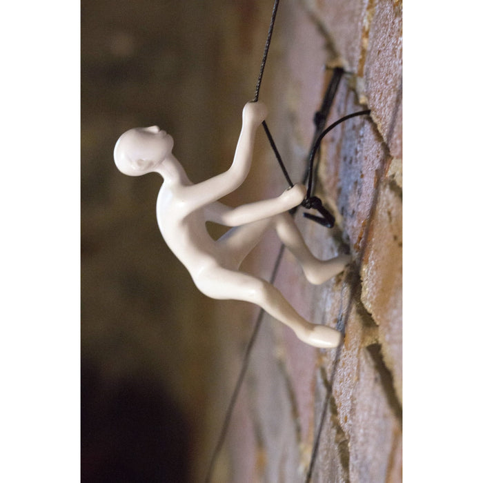 Unique White Climbing Man Wall Art | 3"x6"