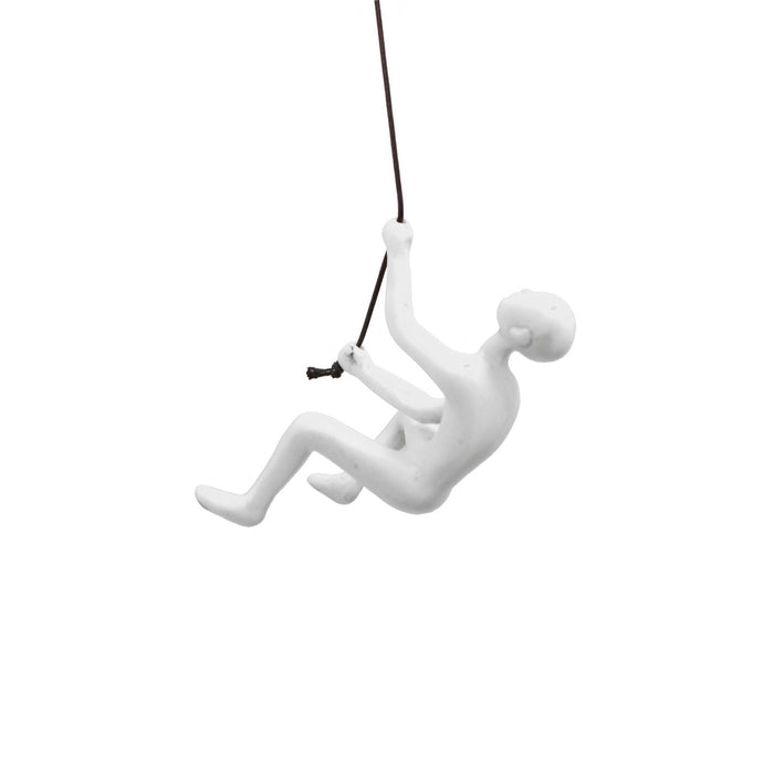 Unique White Climbing Man Wall Art | 3"x6"