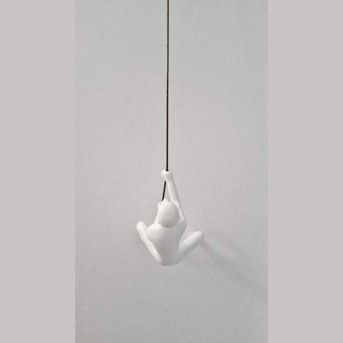 Unique White Climbing Man Wall Art | 3"x6"