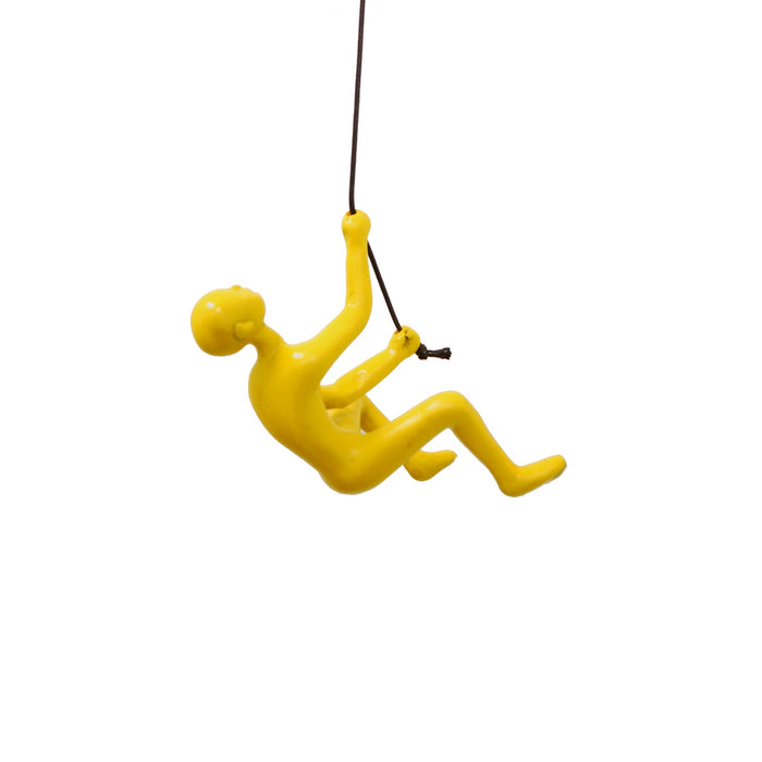 Unique Yellow Climbing Man Wall Art | 3"x6"