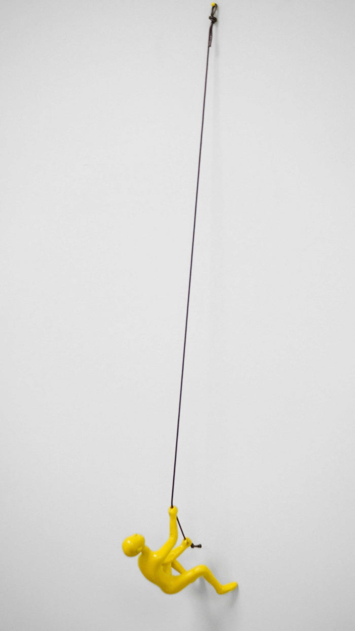 Unique Yellow Climbing Man Wall Art | 3"x6"