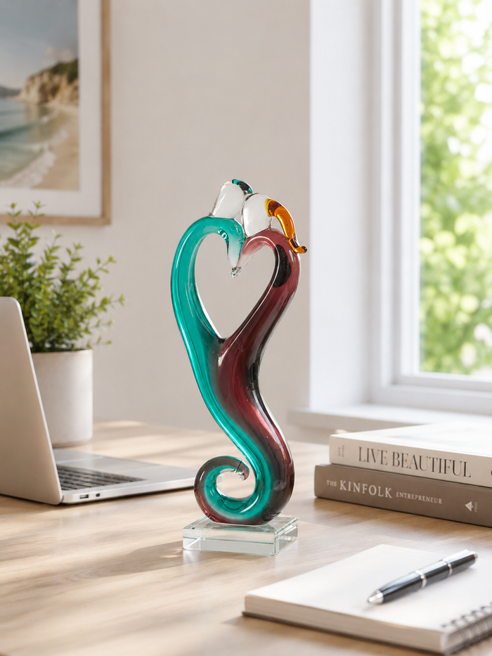 Unity Heart Handcrafted Art Glass Figurine