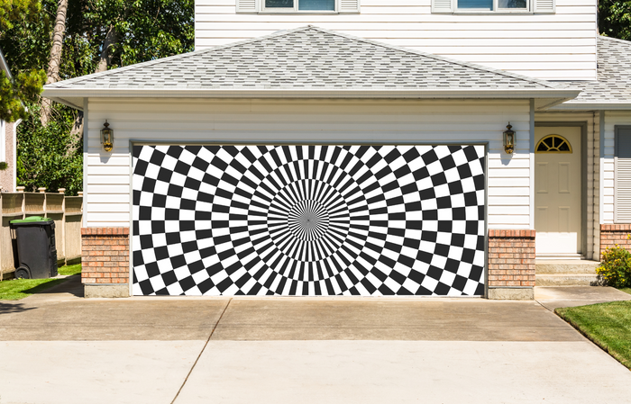Vector Abstract Psychedelic Garage Door Cover Wrap