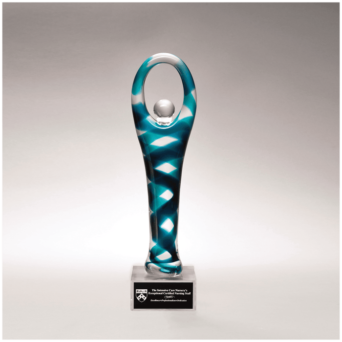 12.25" Victory Art Glass on Clear Glass Base