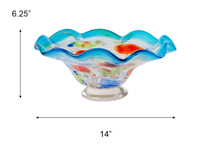 Villa Newport Hand Blown Art Glass Bowl