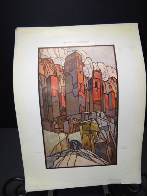 Vittorio Grassi: Design for Stain Glass for Le Torri, Tuscany