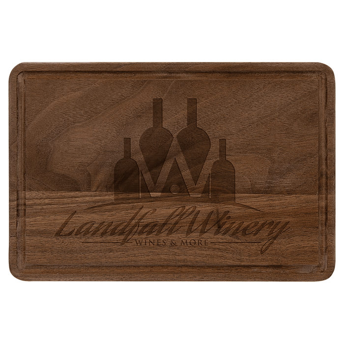 9" x 6" Walnut Cutting Board with Drip Ring