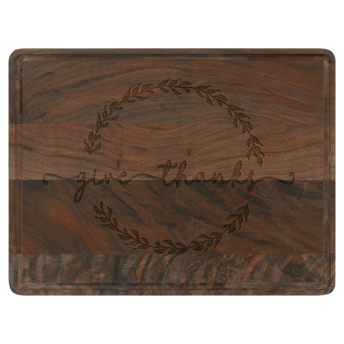 11.5" x 8.75" Walnut Cutting Board with Drip Ring
