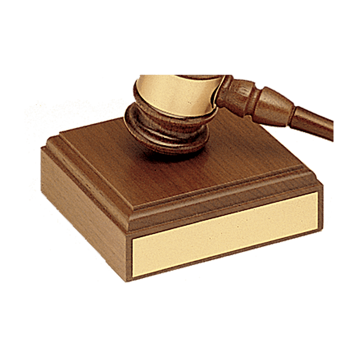 Walnut Gavel Sounding Block w/Plate (Gavel Sold Separately)