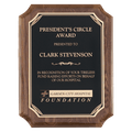 Walnut Piano Finish Plaque w/Gold Border Black Plate