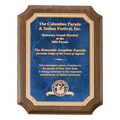Walnut Piano Finish Plaque with Scalloped Corners - PWW74
