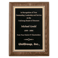 Walnut Piano Finish Plaque w/Textured Black Plate