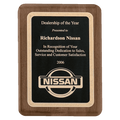 Walnut Piano Finish Plaque w/Textured Black Plate