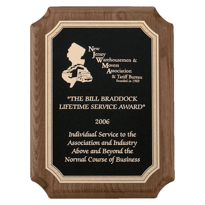 Walnut Piano Finish Plaque w/Textured Black Plate