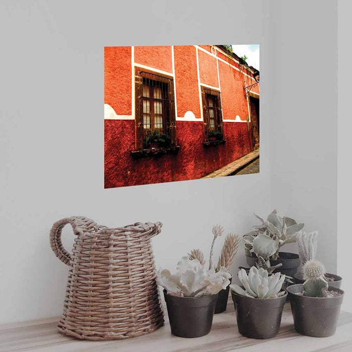 18x24 inch Mexican Architecture Decal Installed Above Plants