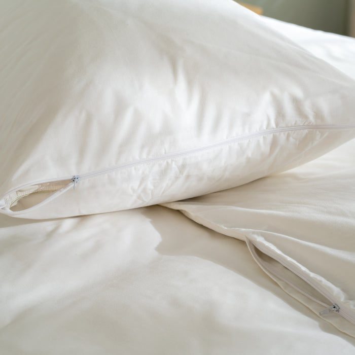 Water Repellent Pillow And Duvet Protectors Bundle - breathable, close-up detail 2 | Soak and Sleep