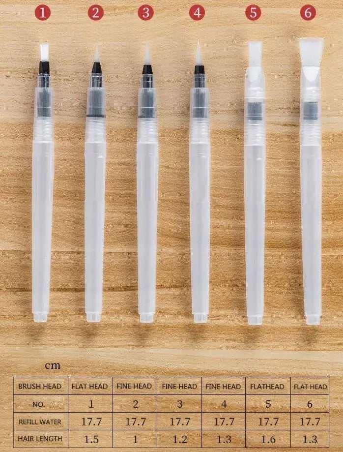 fine tip and flat head brush set for craft painting