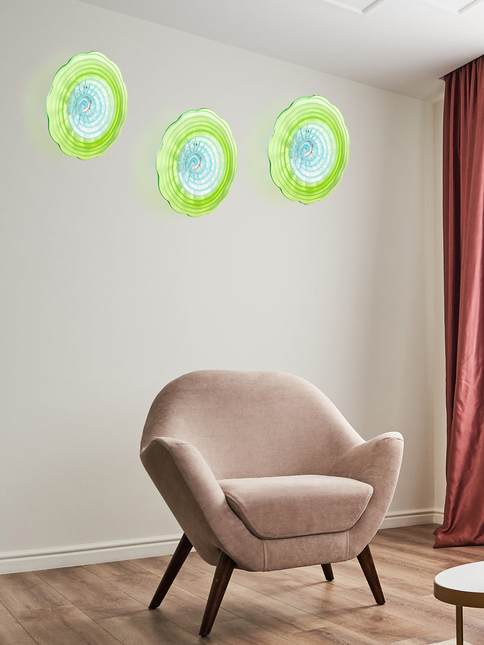 Waterfront Hand Blown Art Glass Wall Decor - 12 Inch
