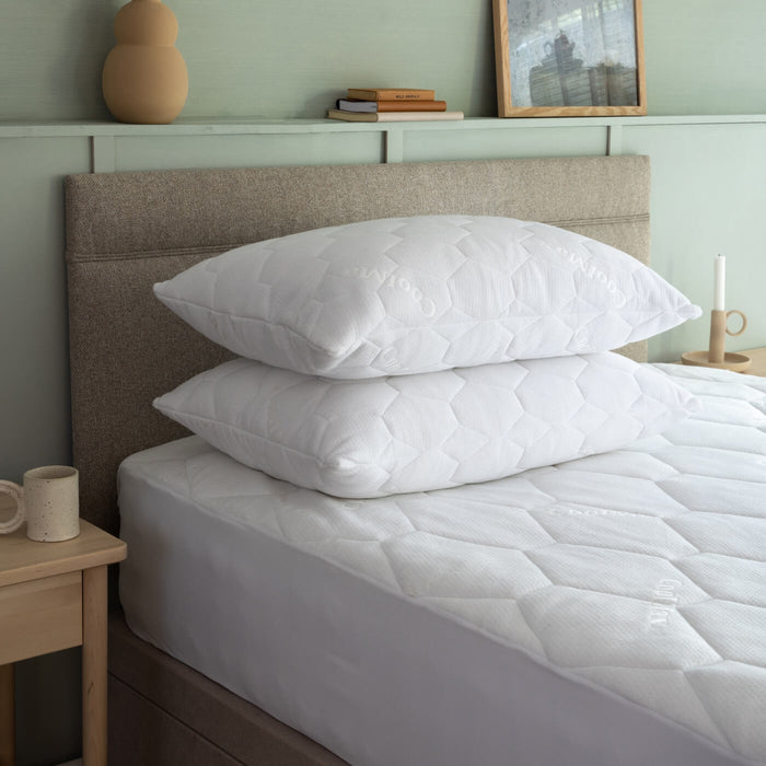 Waterproof Coolmax Pillow and Mattress Protectors bedroom detail | Soak and Sleep