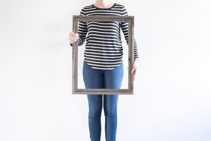Weathered Grey Picture Frame With Sawtooth Hangers | 18"x24"