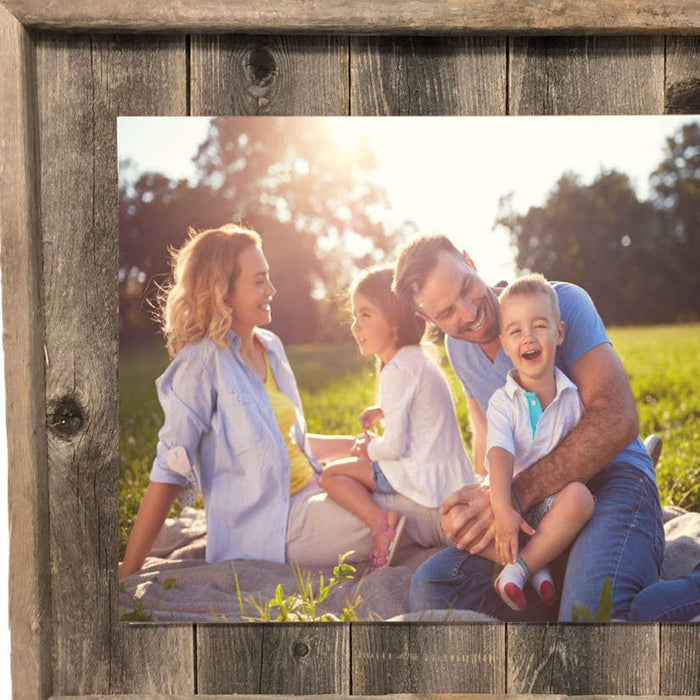 Weathered Grey Wood Picture Frame With Plexiglass Holder | 11"x14"