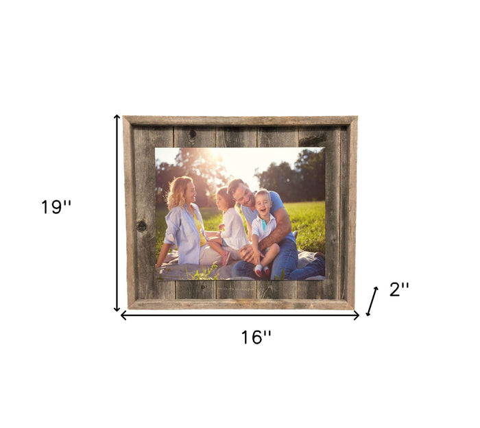 Weathered Grey Wood Picture Frame With Plexiglass Holder | 11"x14"