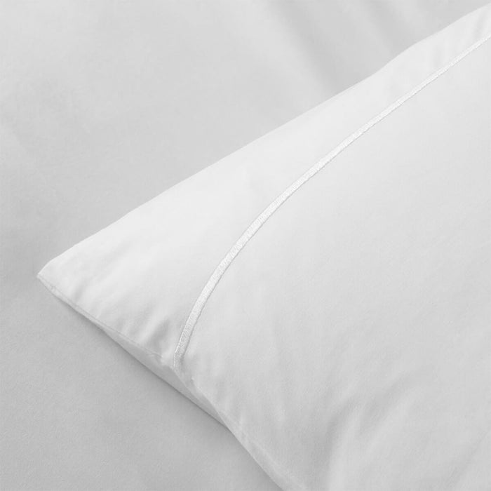 White 200 Thread Count Egyptian Cotton Specialist Sizes - linen, breathable, detail view 2 | Soak and Sleep