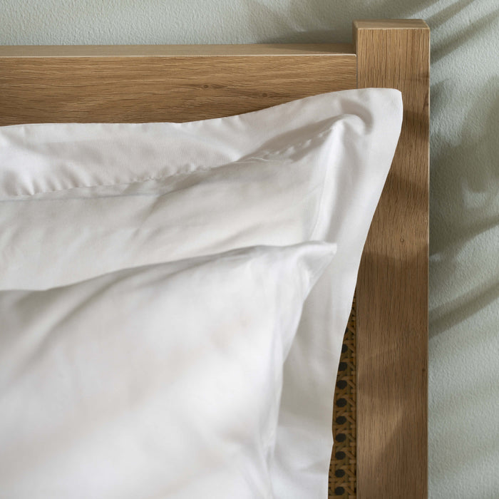 White 200 Thread Count Organic Cotton Bedding And Sheet - linen, close-up detail 2 | Soak and Sleep