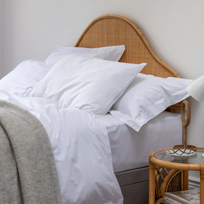 White 200 Thread Count Organic Cotton Pillowcases bedroom detail 1 | Soak and Sleep