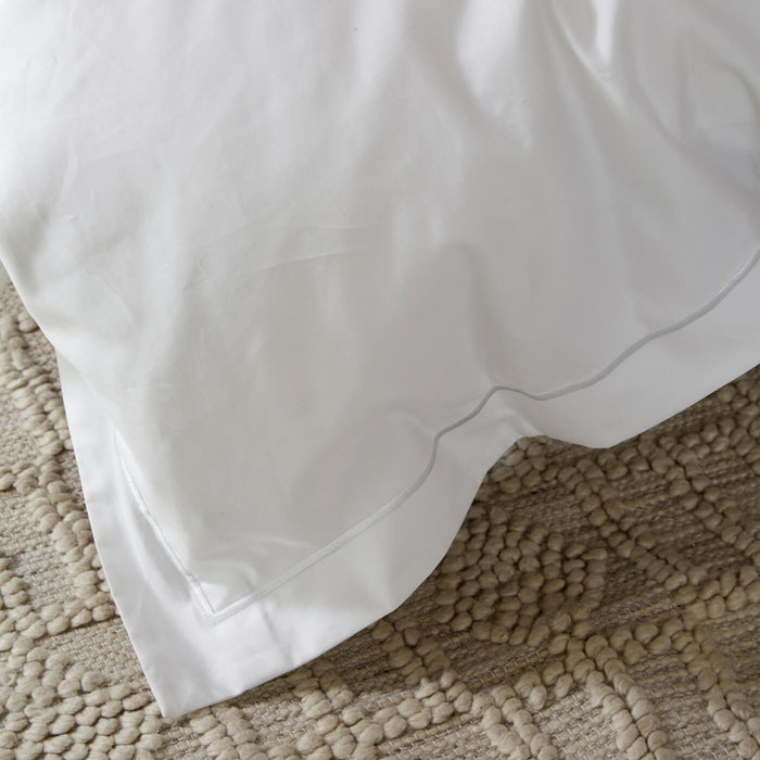 White 300 Thread Count Easycare Cotton With Tencel Bundle Standard Pillowcase - linen, close-up detail 3 | Soak and Sleep