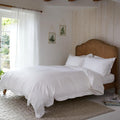 White 300 Thread Count Easycare Cotton With Tencel Bedding - linen, styled in a bedroom | Soak and Sleep