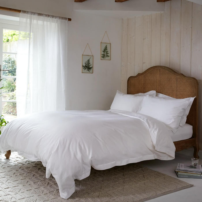 White 300 Thread Count Easycare Cotton With Tencel Pillowcases styled in a bedroom | Soak and Sleep