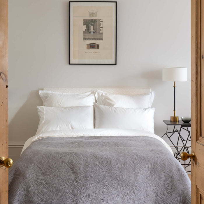 White 400 Thread Count Egyptian Cotton 40cm Deep Fitted Sheets in a styled bedroom 5 | Soak and Sleep