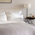 White 400 Thread Count Egyptian Cotton Bedding And Sheets - sateen, breathable, in a styled bedroom 1 | Soak and Sleep