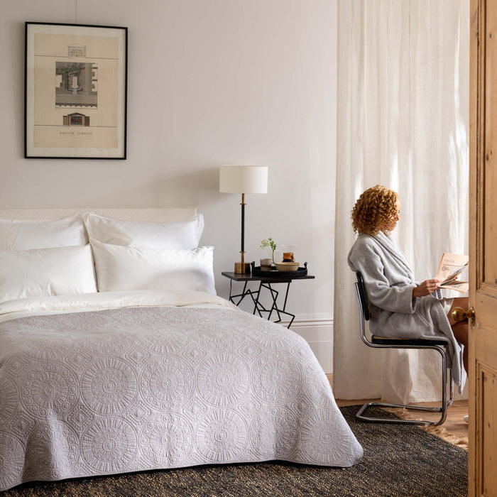 White 400 Thread Count Egyptian Cotton Pillowcases in a styled bedroom 6 | Soak and Sleep