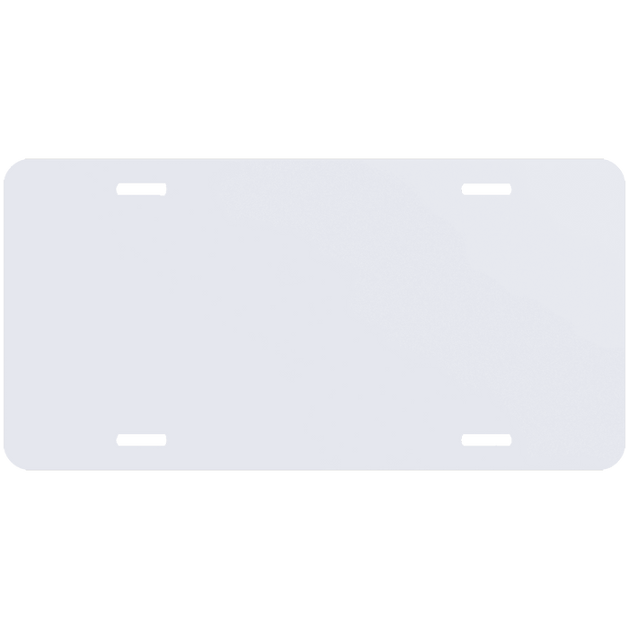 White Aluminum License Plate - SV12