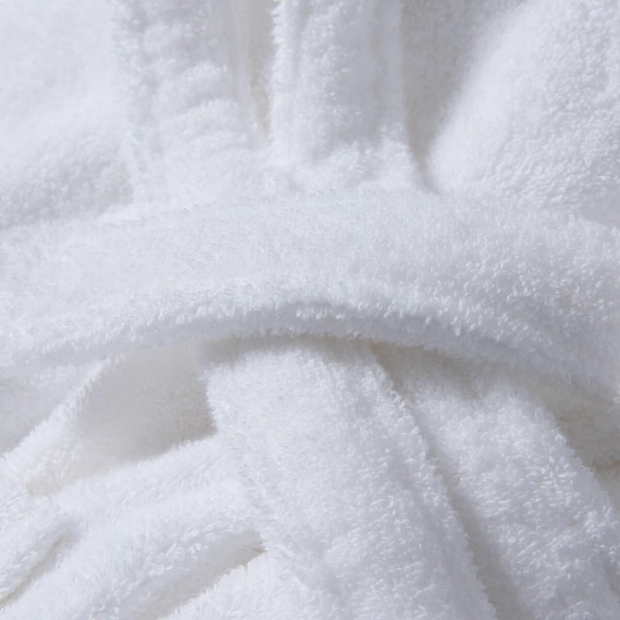 White Turkish Cotton Bath Robe close-up detail | Soak and Sleep