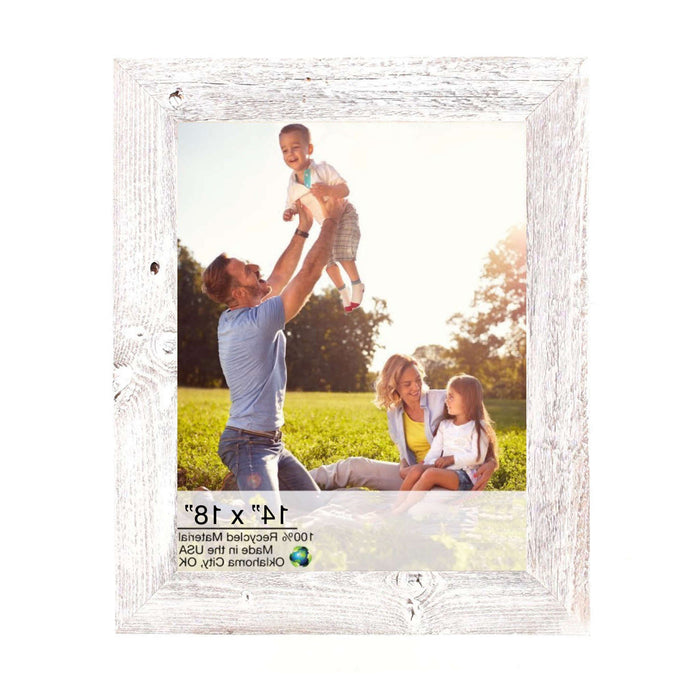 White-Wash Wood Picture Frame | 14"x18"