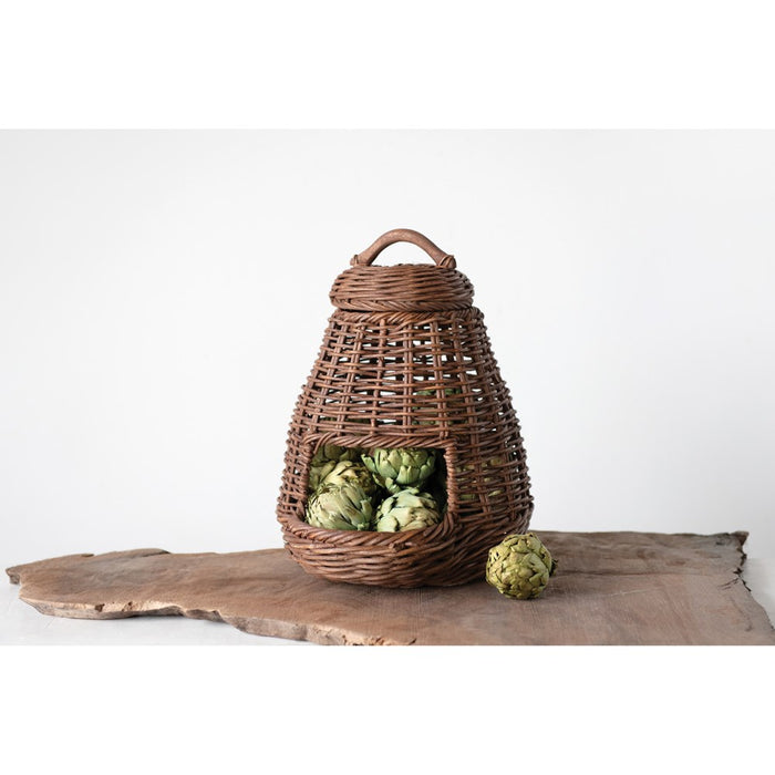 Wicker Vegetable Basket w/ Lid.