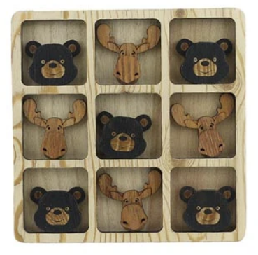 Wilcor - Bear & Moose Face Tic-Tac-Toe Game