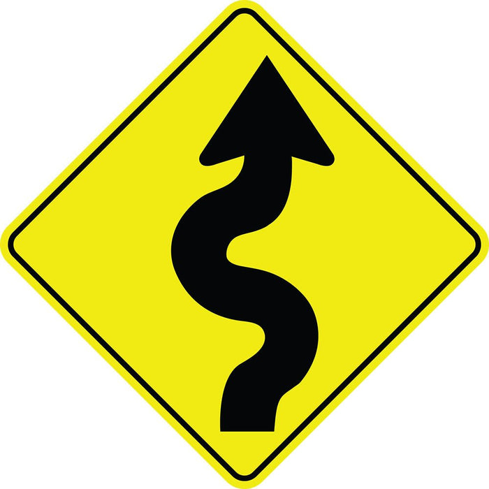 Winding Road Sign Wall Decal Printed & Die-Cut | Wallhogs