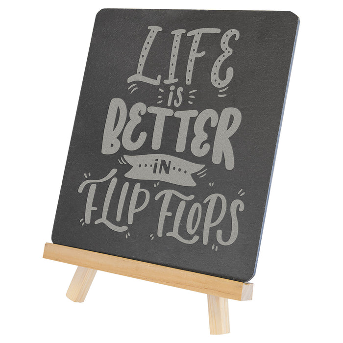 6.75" x 7.75" Wood/Slate Easel