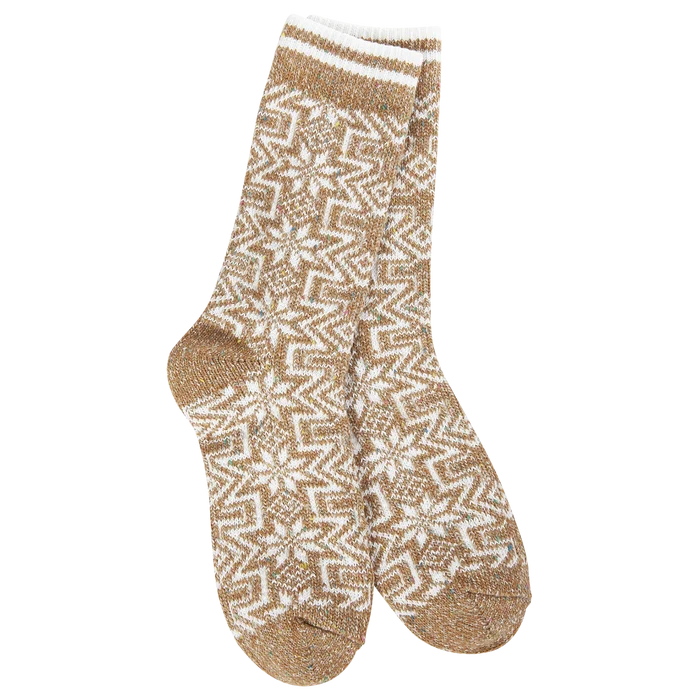 World's Softest Socks - Holiday Confetti Crew - Geometric Gingerbread - Findlay Rowe Designs