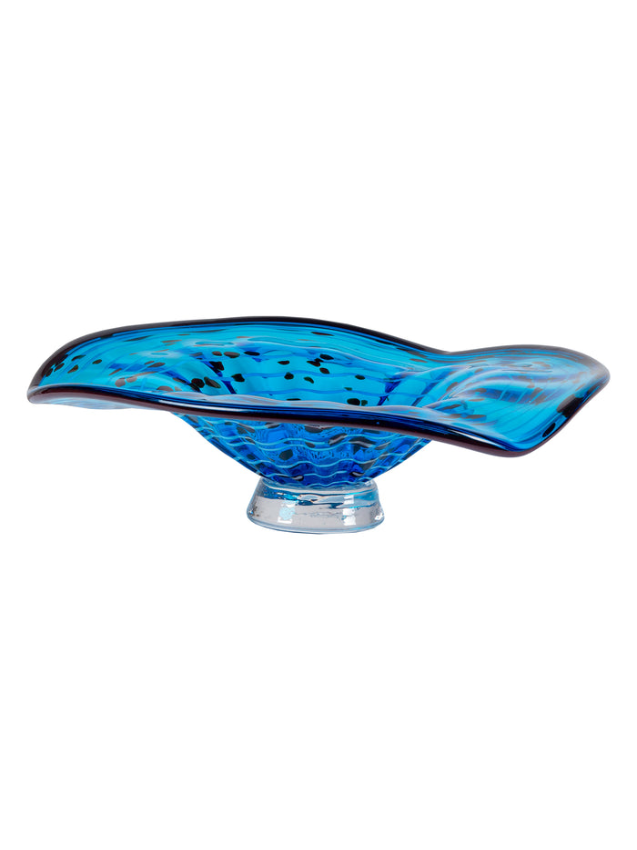 Wrightwood Blue Hand Blown Art Glass Wall Decor - 12 Inch