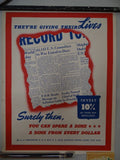 WWII US War Savings Bonds Appeal Poster 1940s