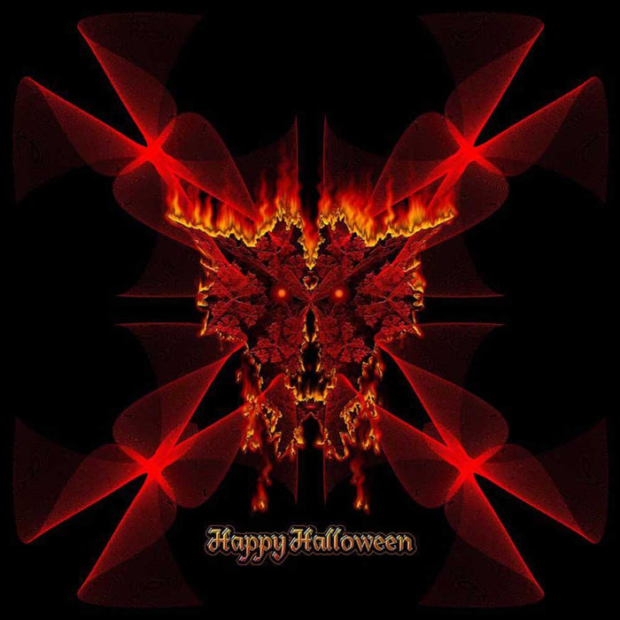 SineDot Spiral Fractal Fire Demon Gloss Poster Printed
