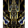 Spire of Gold & Cobalt Blue Center Cut Wall Decal Printed