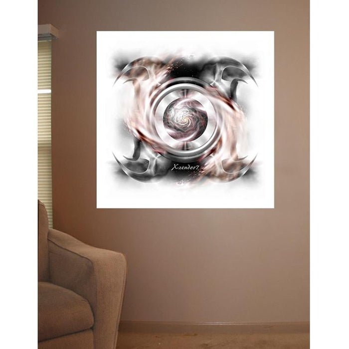 Whip Quad Silver Stellar Cloud Burst Wall Decal Installed